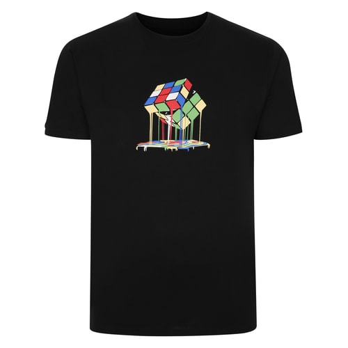 Bigdude Melting Cube Print T-Shirt Black